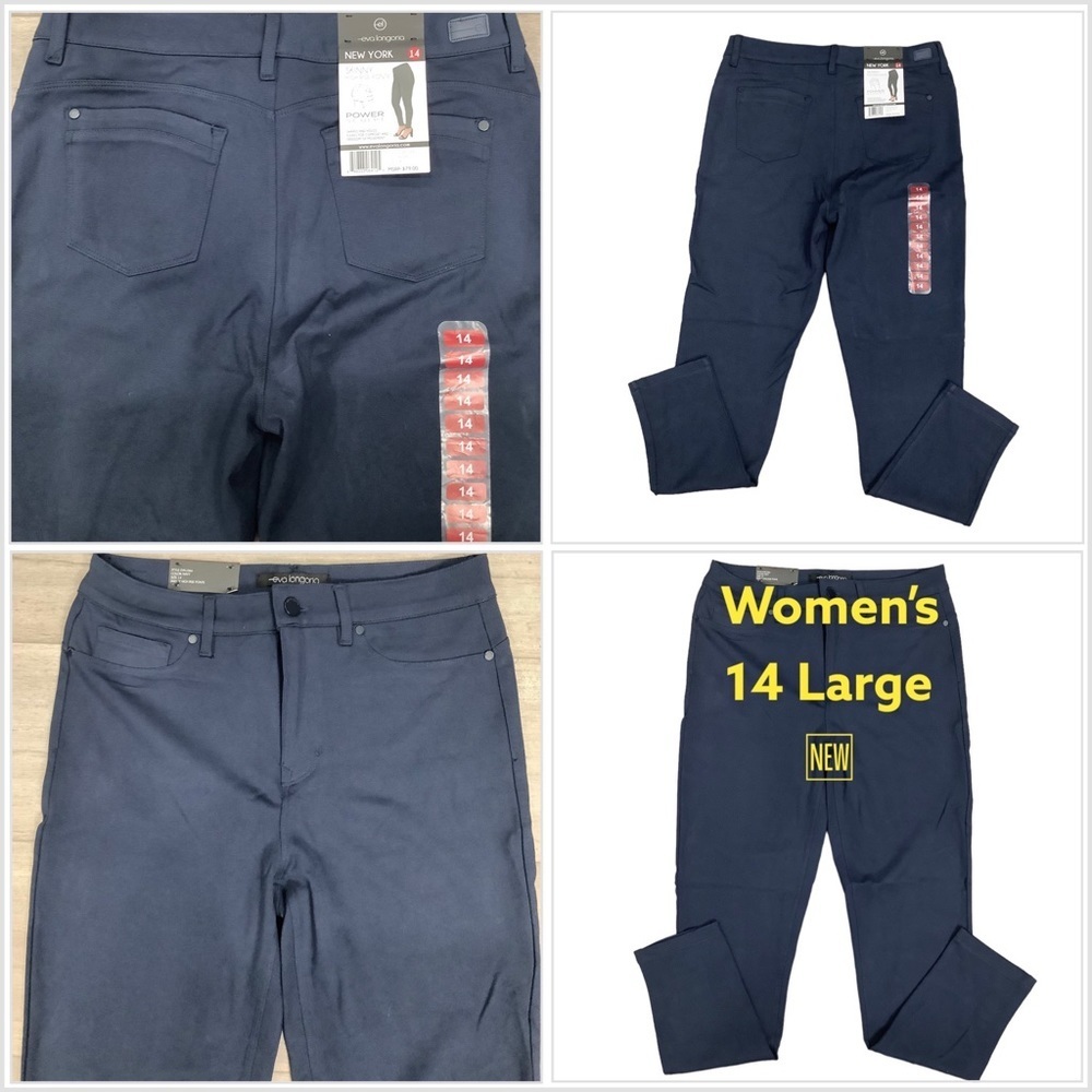 Women's New York 14 Jeans Jeggins Ponte Pants Navy Blue Stretch High Rise NWT